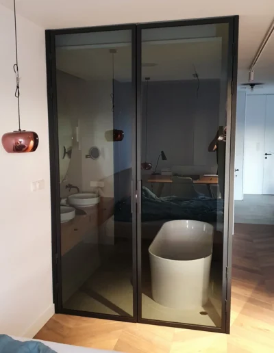 Loft-ścianka-szkło-grafit-Gdańsk