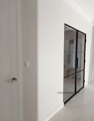 Podwojne drzwi stalowo szklane loft gdynia