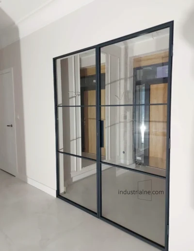 Szare antracyt zawiasowe gdynia minimalistyczne drzwi vsg ral